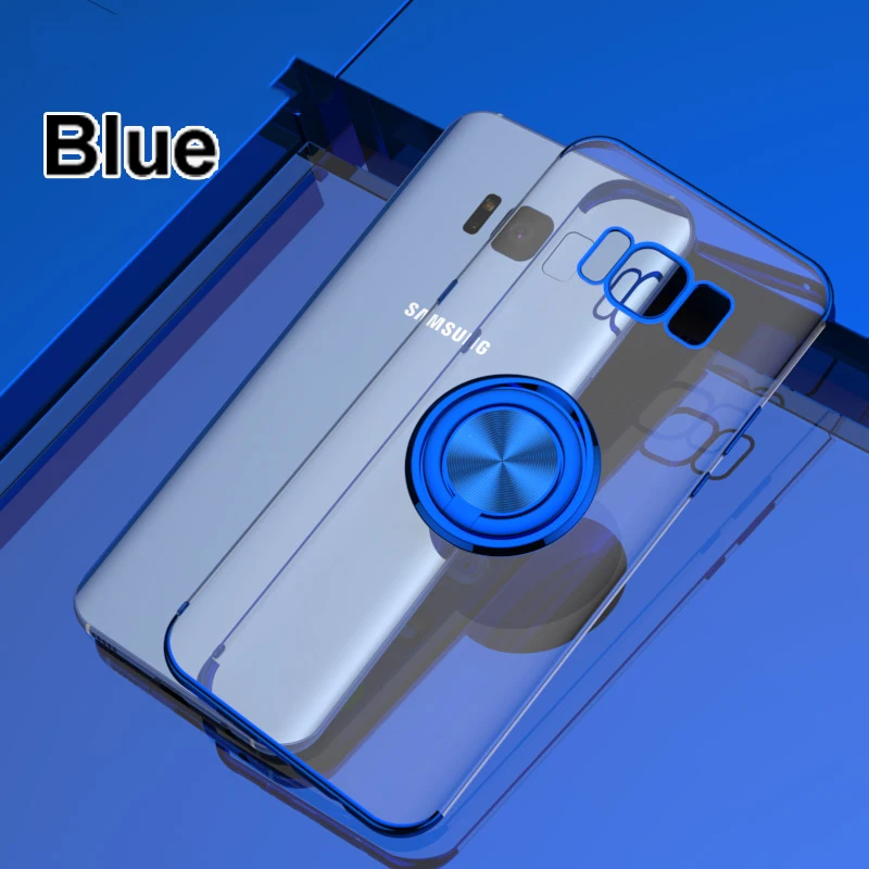 Прозрачный однотонный мягкий кольцо из ТПУ чехол для samsung Galaxy A70 A50 A70S A50S A10 A10S A20 A20S A20E A30 A30S A40 A60 M10 M20 M30 крышка чехол s - Цвет: Blue02