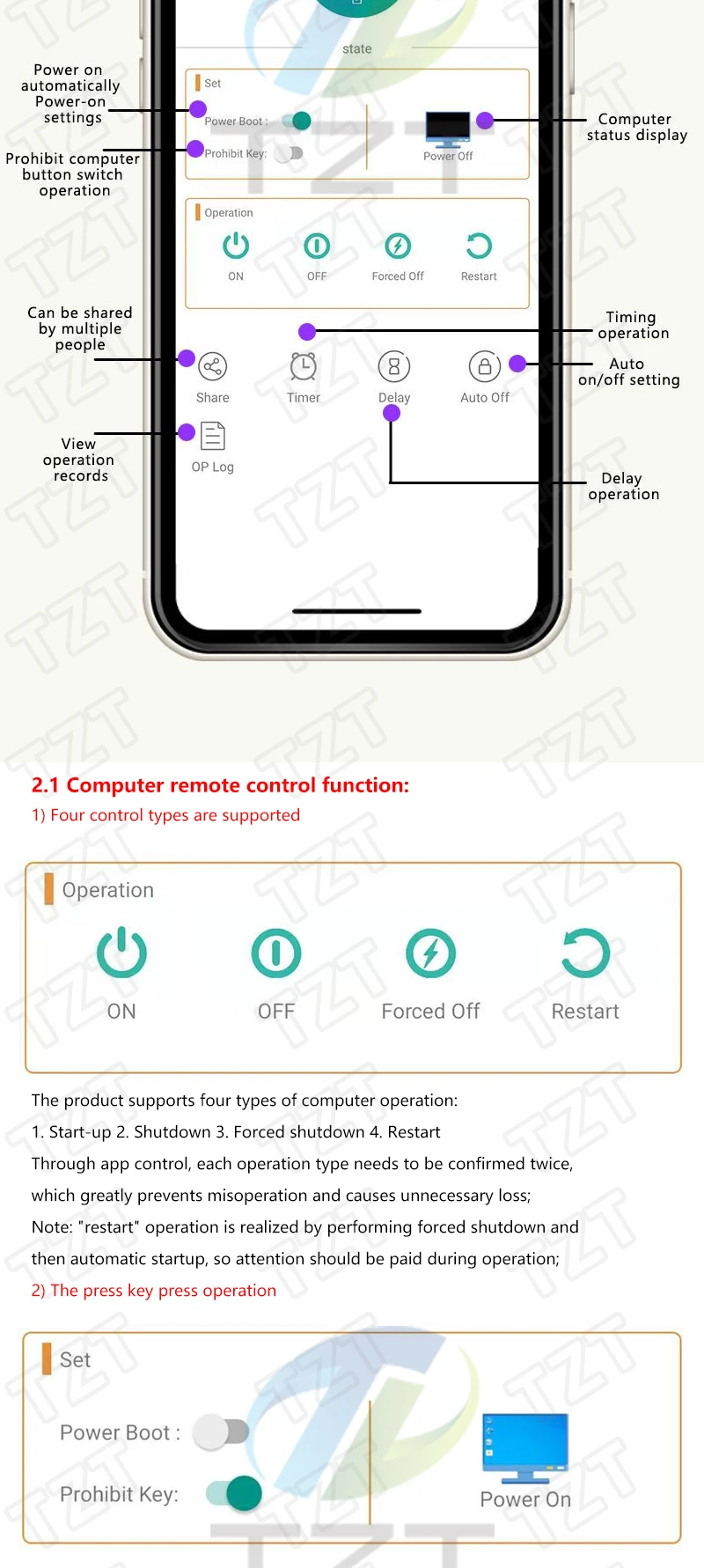 TZT Computer-Fernschalter WLAN Smart PC Startkarte Startup-Karte Kompatibel mit Sinilink für Smart Home – Detail 2