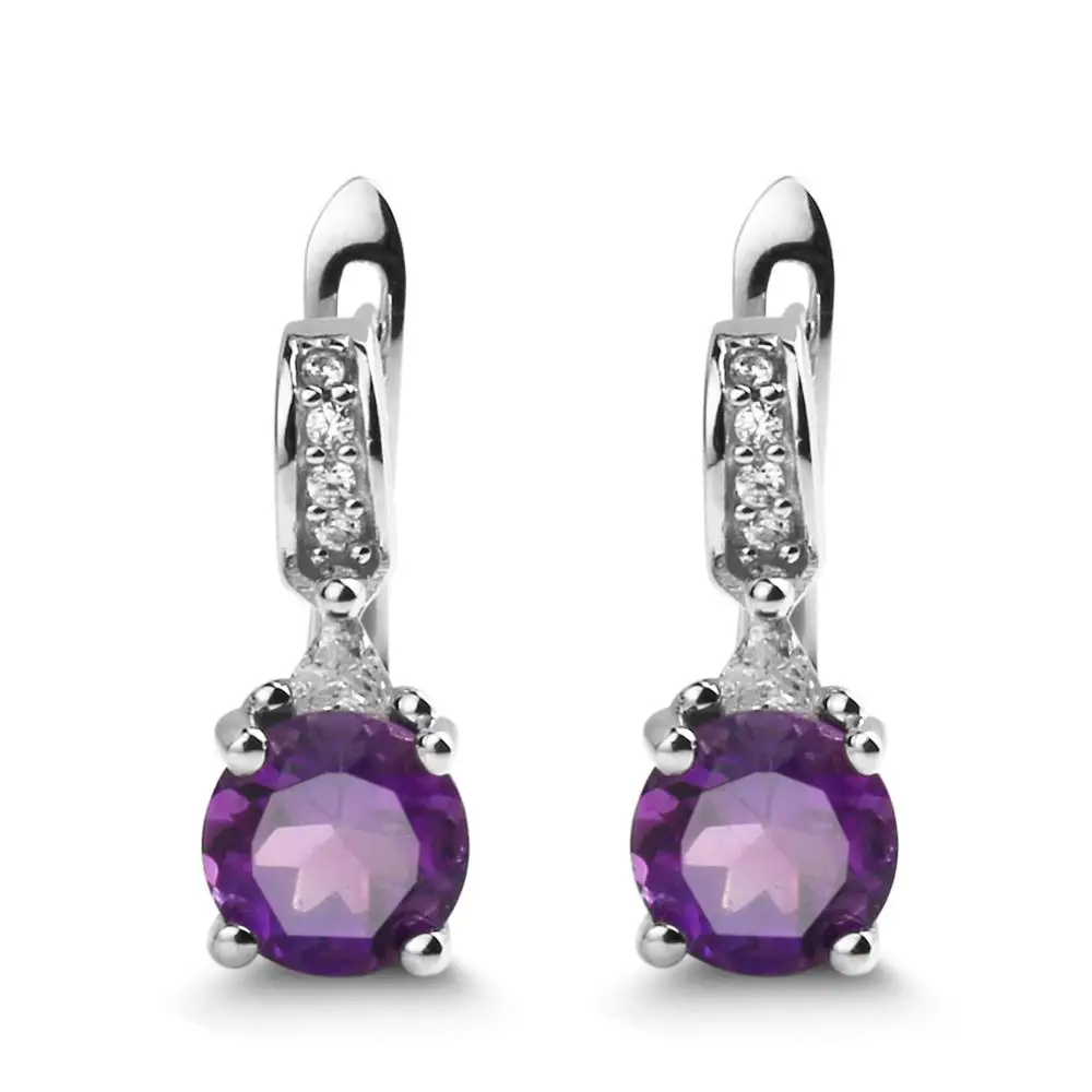 Gem's Ballet 2.71Ct натуральный аметистовый драгоченный Камень Серьги 925 пробы серебряные серьги для свадьбы и помолвки для женщин хорошее ювелирное изделие