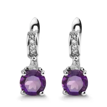 

Gem's Ballet 2.71Ct Natural Amethyst Gemstone Earrings 925 Sterling Silver Wedding Engagement Earrings For Women Fine Jewelry