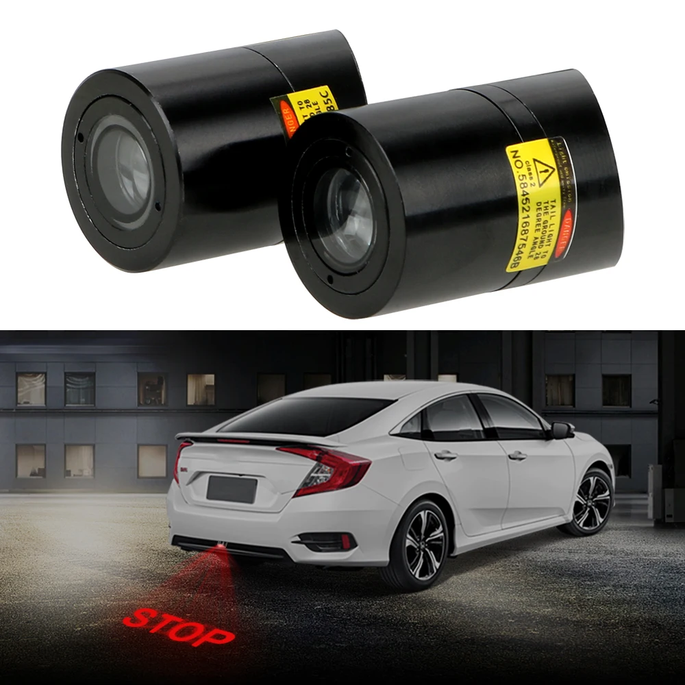  FORAUTO Car LED Projection Light Warning Laser Tail Logo Projector Auto Brake Parking Lamp STOP KEE - 4000071783395