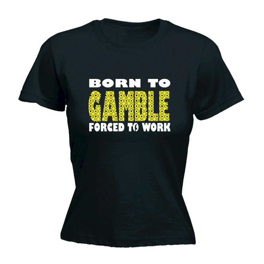 Born To Gamble принудительная работа женская футболка день рождения азартные игры