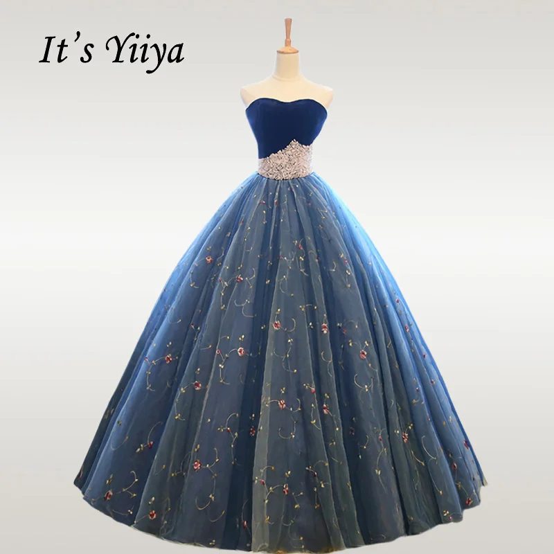 Это Yiya свадебное платье Элегантное цветочное без бретелек Бисероплетение длинное свадебное платье es с открытыми плечами плюс размер Robe De Mariee CH074