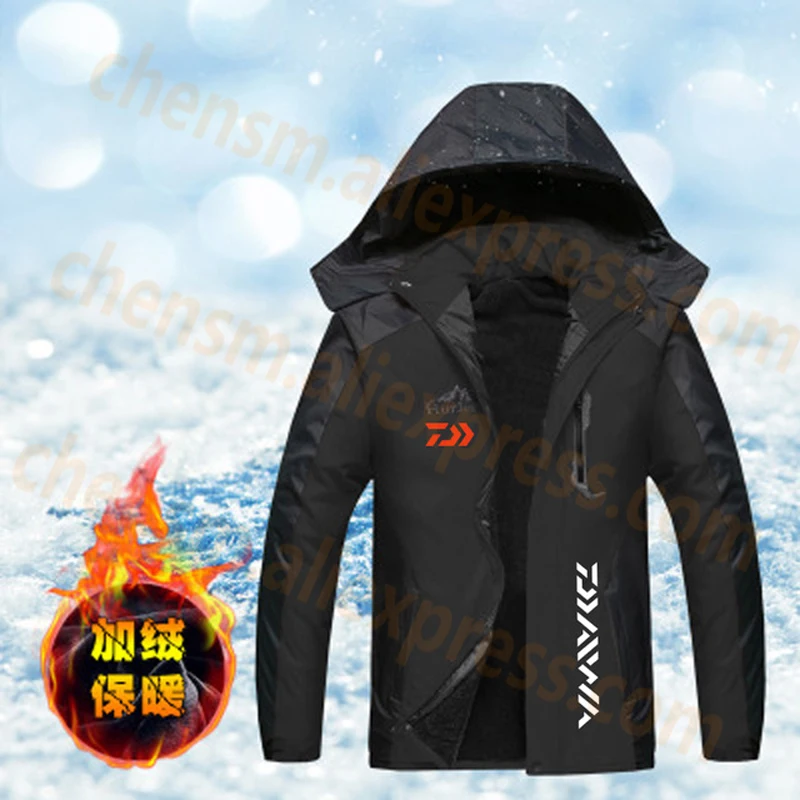 DAIWA одежда для рыбалки зима осень зима водонепроницаемые теплые куртки для рыбалки мужские флисовые толстые уличные рубашки для рыбалки XL-6XL - Цвет: 5