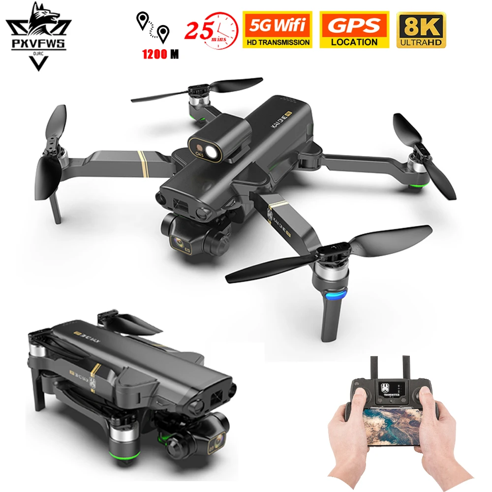 Квадрокоптер Радиоуправляемый 4K 8K HD с двумя камерами GPS Wi-Fi Fpv | Игрушки и хобби
