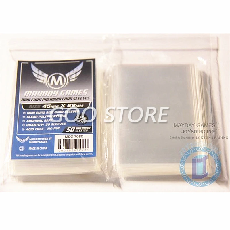 

50 Sleeves MAYDAY Board Games Cards MDG 7080 for 45*68mm Premium thicker Sleeve Protective clear card sleeves