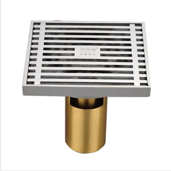 

Full copper square floor drain Bathroom washing machine floor drain anti-odor thickening large displacement toilet floor drains
