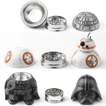

Metal star wars General Tobacco Grinder Herbal Herb Tobacco spaceship bb8 Smoke Crusher Pipe Antique silver Smoke Cutter gifts