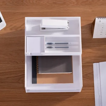 

High Capacity Desk Storage Box A4 Paper File Organizer Combinable Desktop Finisher Cosmetic Basket Home Office Storage Container