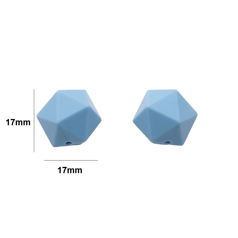 Chenkai 100 шт 17 мм Силиконовые icosahedron Прорезыватель для зубов детские Геометрическая бусина для DIY Детский Прорезыватель ожерелье или браслет аксессуары