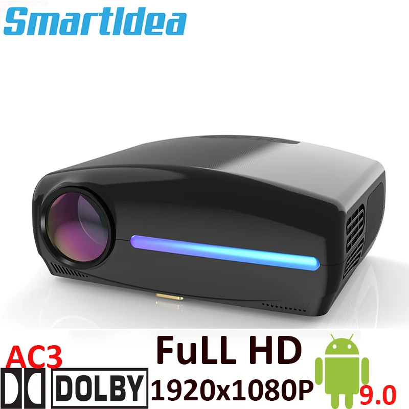 

Smartldea S1080 1920*1080P LED HD Projector, 4D Digital Keystone, Android 9.0 WiFi Optional,HDMI Smart Proyector,3D Home Beamer