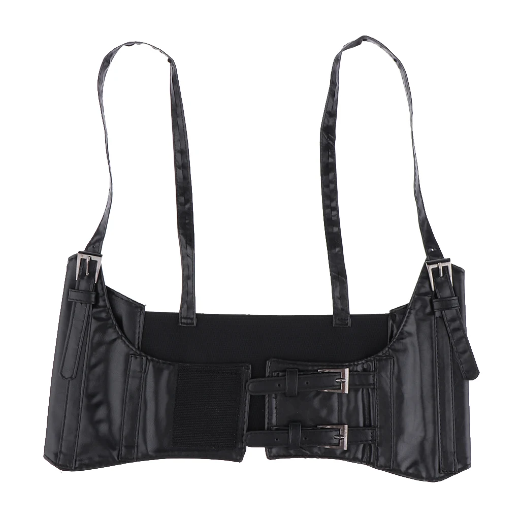 Fashion women night clue costume pu Leather punk Sexy Underbust Waist Belt Corset Brown bra