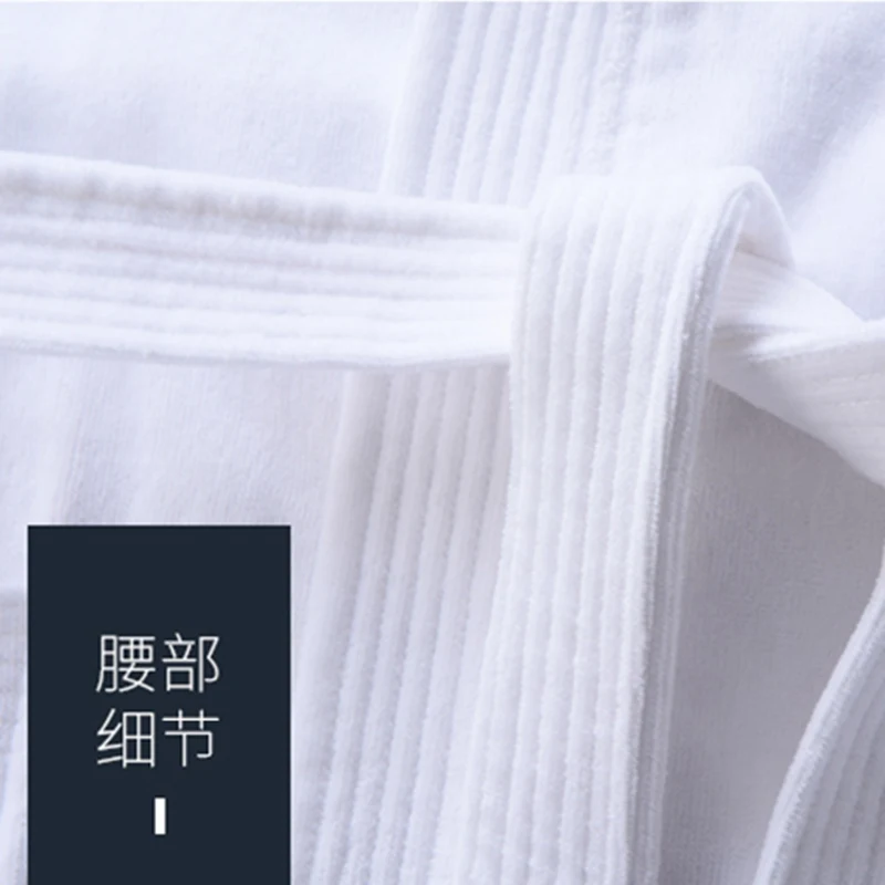 Bathrobe Men White 100% Cotton Men's Robe Couple's Nightgown Thickened Kimono Men Towel Fleece Pajamas Home Wear Bath Robe