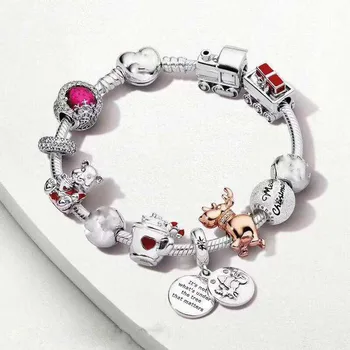 

High quality 1:1 100% 925 silver sterling deer teacup design bracelet free shipping