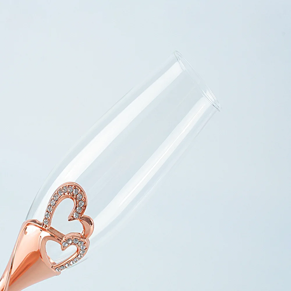 201-300 мл, Розовый Золотой бокалы для шампанского высокий фут 1 шт. стеклянное свадебное украшение для сердечника Алмазный прозрачный стакан бокал для красного вина