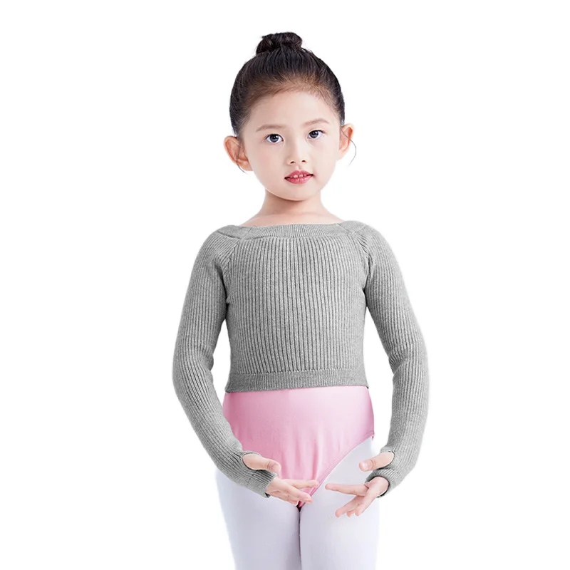 Maglia Cardigan Da Danza Per Ragazze – Coprispalle Corto A Maniche Lunghe, In Viscosa Ed Elastan, Per Balletto E Yoga
