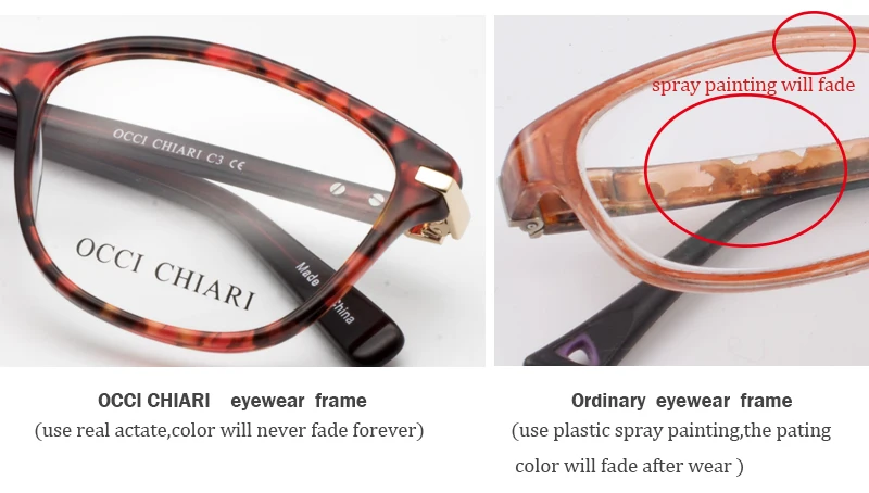 OCCI CHIARI  Fashion Big rim Eyeglasses 54cm For Women Spring Hinge Prescription Lens Medical Optical Glasses Frame W-ZOPPI
