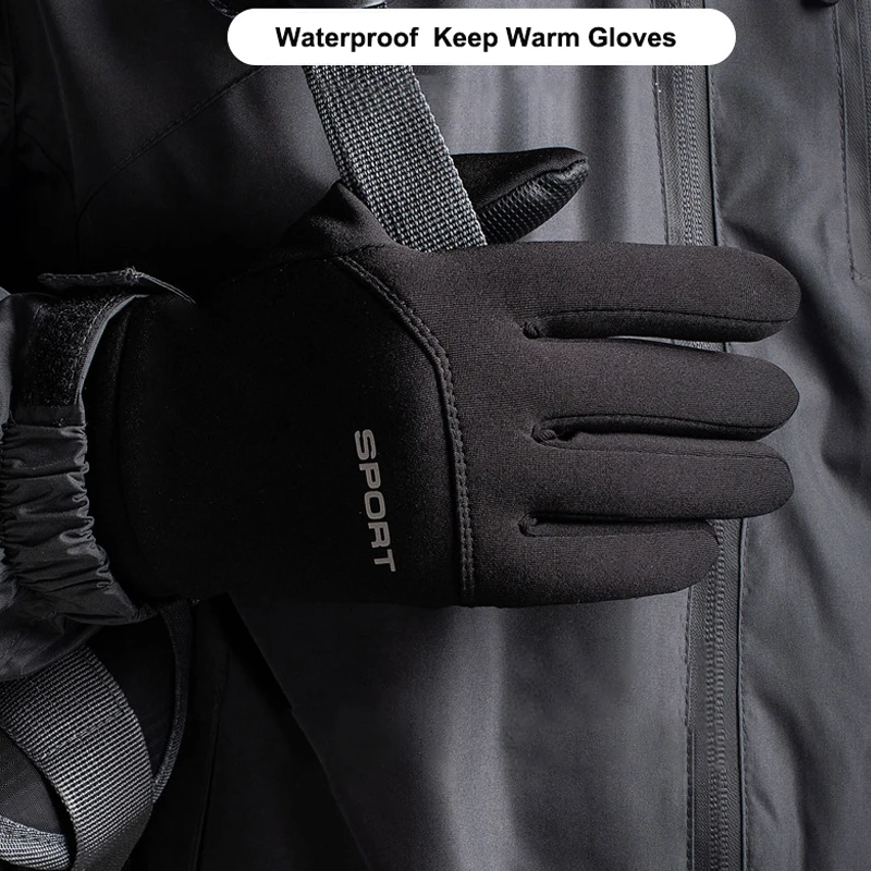 Sports gloves Winter Outdoor Sports Ski Gloves Windproof Water-Repellent Fleece Cold-Proof Cycling Touchscreen Non-Slip Motorcycle Gloves