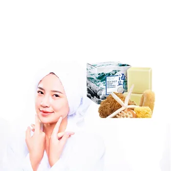 

Sea salt soap eliminates acne and acarid Anti-wrinkle products of makeup removing moisturizing and whitening water fragrant soap