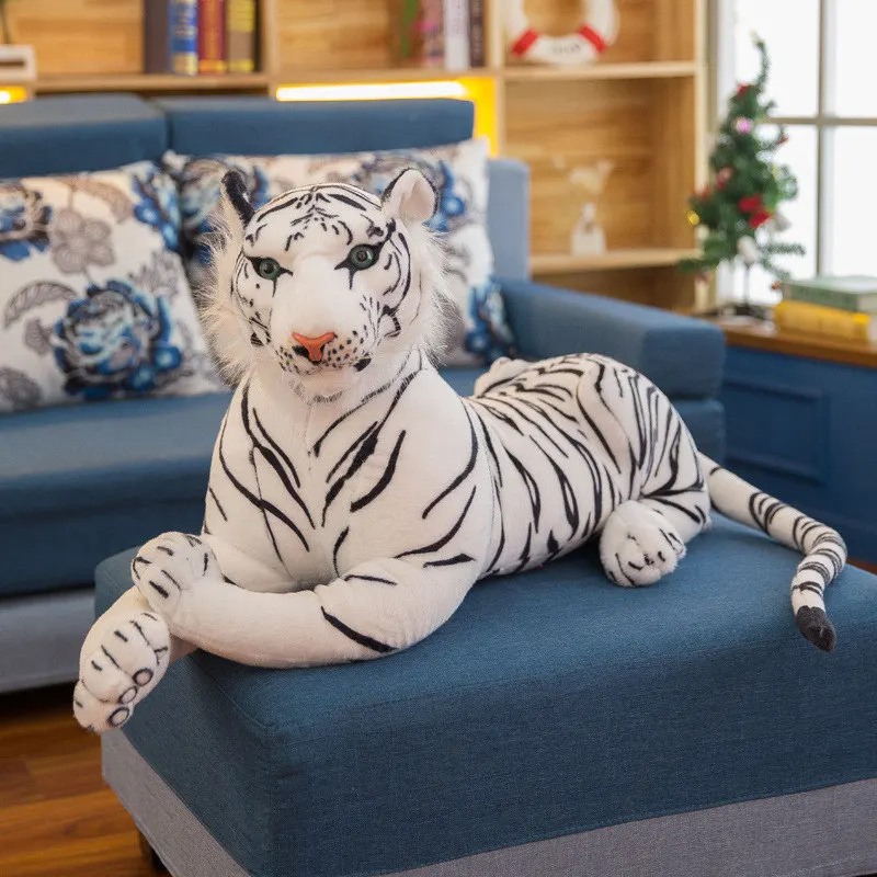 Огромный детский тигр, плюшевые игрушки милая плюшевая зверушка куклы мягкая кукла-Тигр для подарка на день рождения Детские игрушки для детей - Цвет: Белый