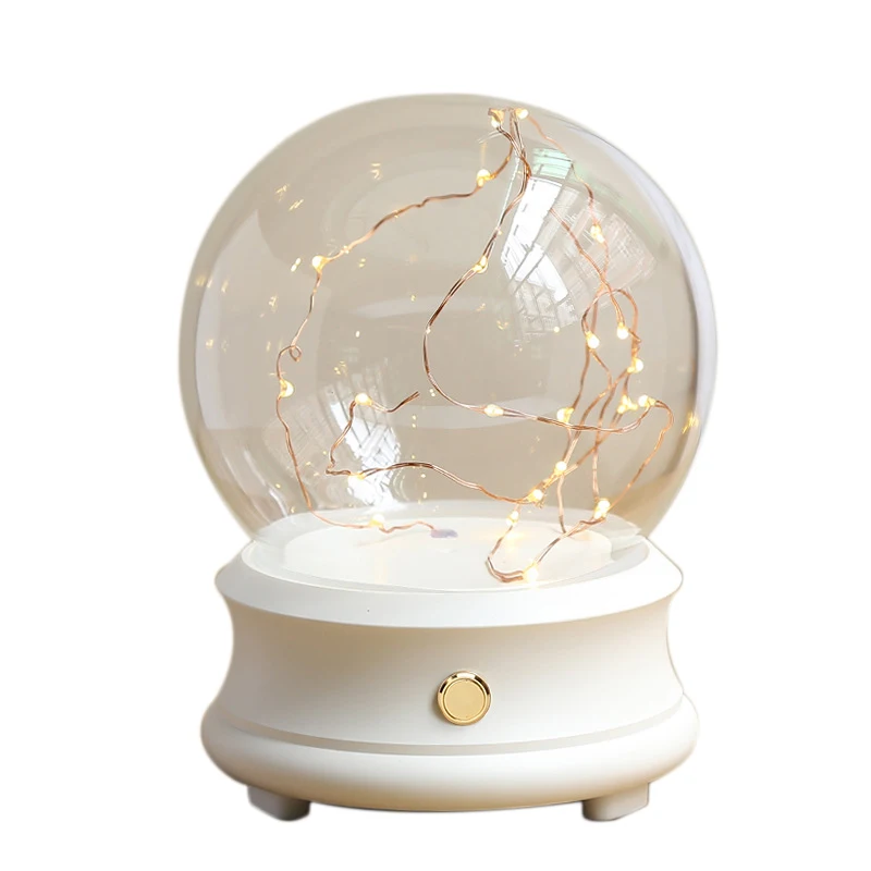 

Top-Creative Bluetooth Music Box Audio with Lamp Base Glass Cover DIY Crafts Home Bedroom Decoration Birthday Valentine's Day Gi