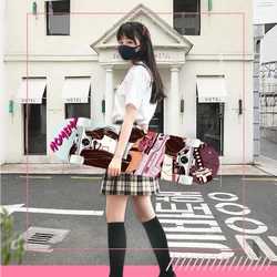 Aesthetic Beginners Skateboard Anime Design Double Rocker Skateboard for Teen Girls Skateboard Fille Sports Accessories