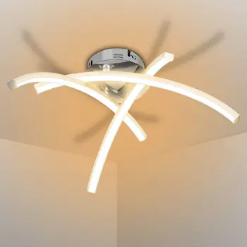 

LED Ceiling Light Modern Curved Design Ceiling Light Chandelier with 3 Curved Lights For Living Room Bedroom Dining Room