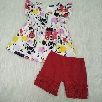 

Children clothing sets tunic icing shorts summer baby girls toddler kids outfits 2pcs clothes ready to ship styles