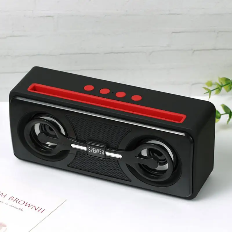 red T28 беспроводной Bluetooth динамик открытый двойной динамик сабвуфер с фонариком мобильный телефон стенд многофункциональный спикер - Цвет: red