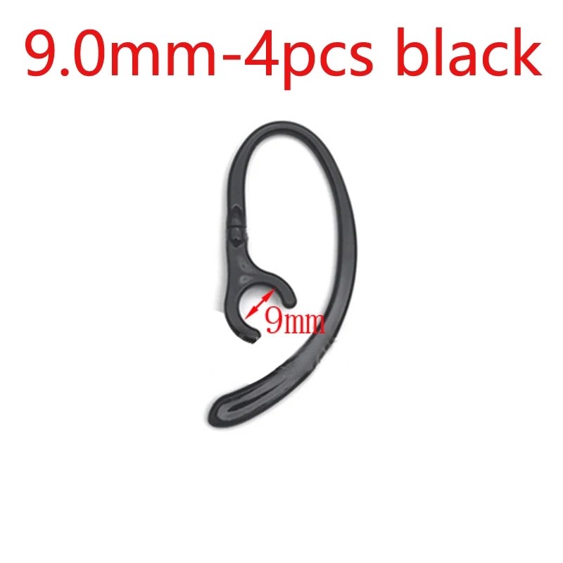 9.0mm-4pcs black 2 шт./4 шт., зажим для наушников, крючок для наушников, крючок для наушников, вешалка для Bluetooth гарнитуры, 6,0 мм, 7,0 мм, 8,0 мм, 9,0 мм - Цвет: 9.0mm-4pcs black