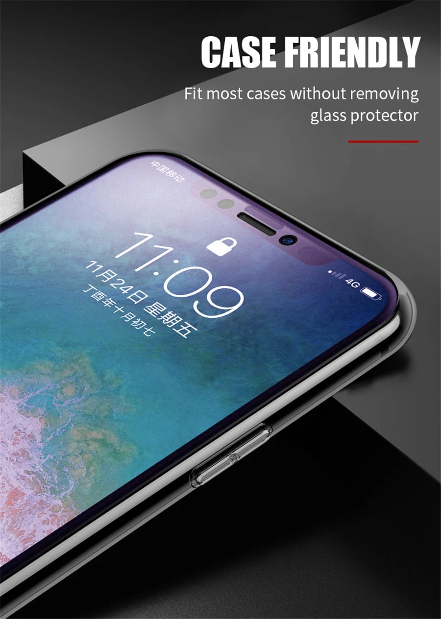 3D светильник с защитой от синего излучения, матовое закаленное стекло для iphone 11 Pro Max, матовая защитная пленка для экрана для iphone X XR XS Max, матовое стекло