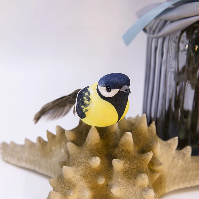 3Simulációs Madár Otthoni Ellátás Karácsonyi Toll Kézzel Készített Hab Színű Madárkertészet Ágcsomagdekorációja - Image 3