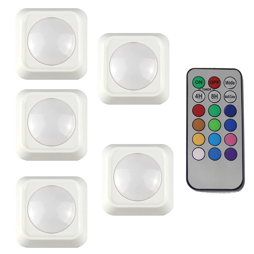 Small night lamp bedroom ambry corridor atmosphere lamp 13 color can change dimmer light pat lamp color lamp - Цвет: 1Remote 5Lamp