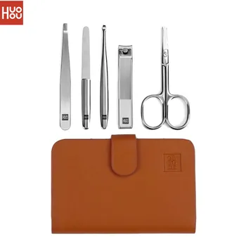 

Huohou Nail Clippers Set Nose Hair Trimmer scissors Ear Picks Stainless Steel Nail Cutter Tool Set Portable Travel