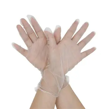 

Hot 100pcs Transparent Disposable Pvc Gloves Dishwashing/Kitchen/Medical/ Latex/Rubber/Garden Gloves For Home Cleaning 100 Pcs