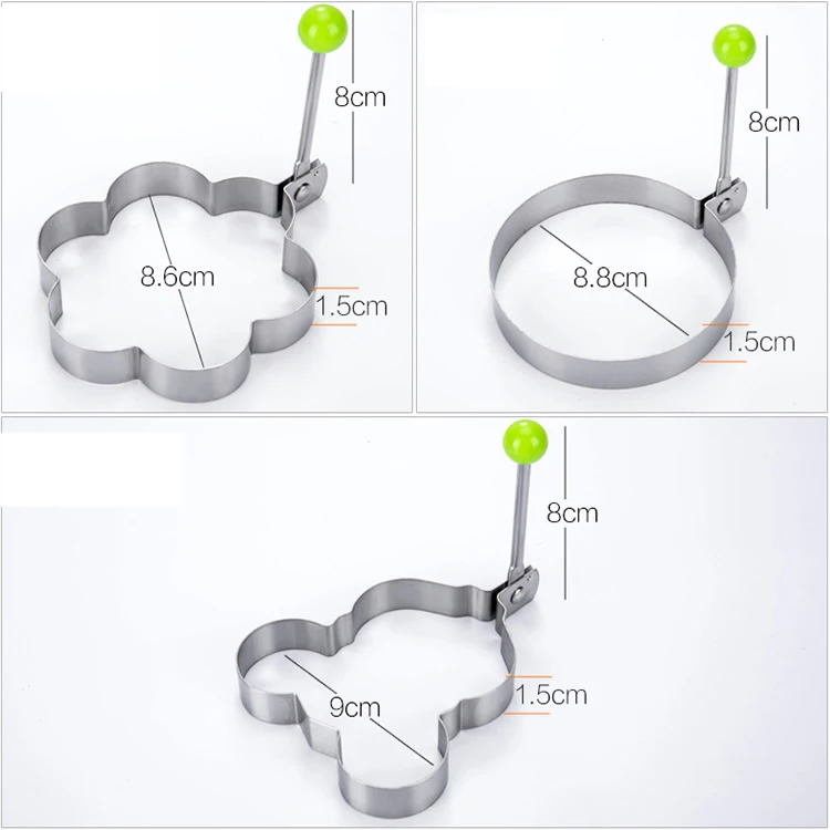 Lot De 2 Moules à Œufs En Acier Inoxydable Avec Poignée Silicone Anti-Brûlure – Parfaits Pour Œufs Au Plat, Omelettes Et Mini-Crêpes
