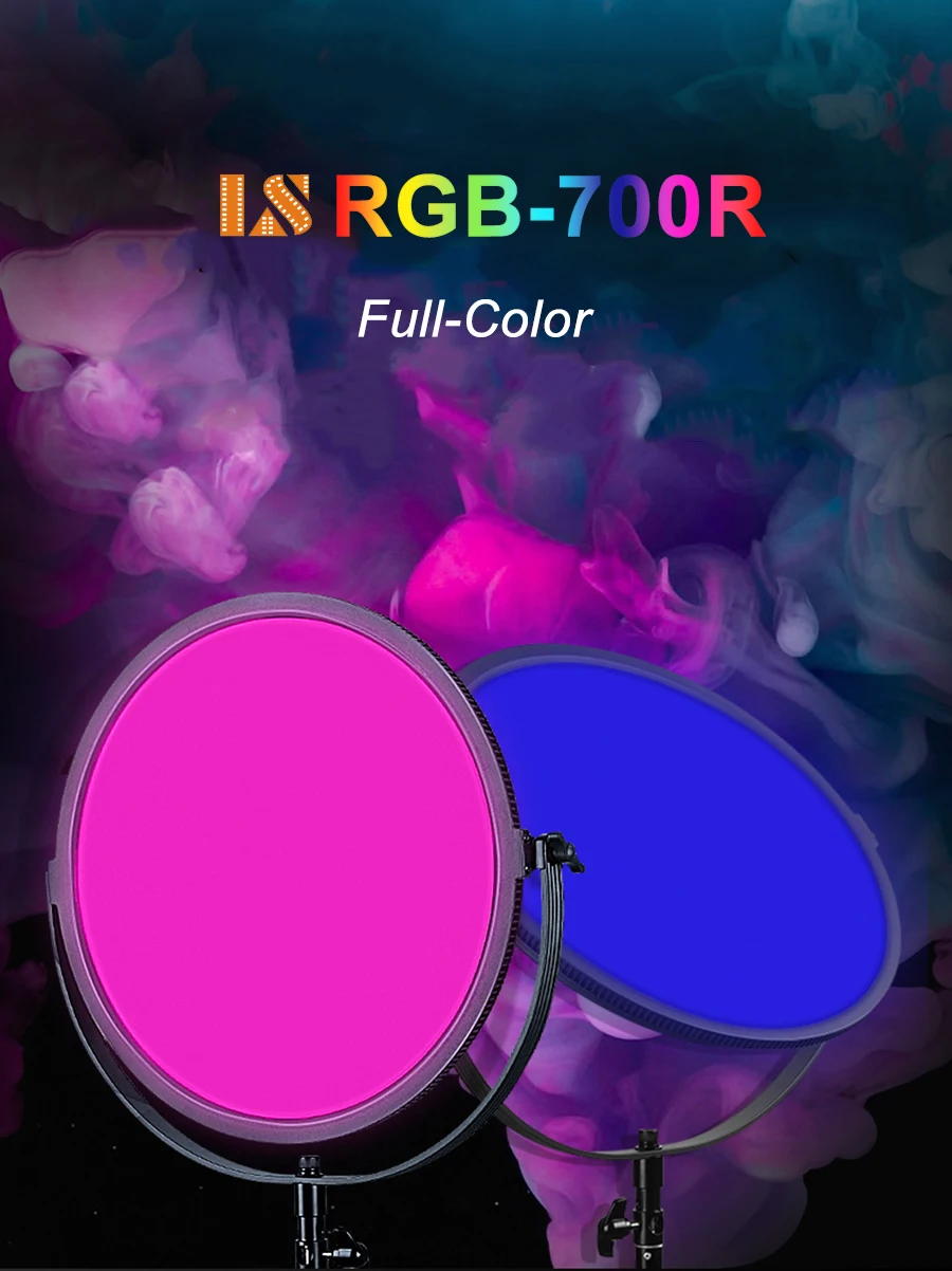 LS RGB-700R затемнения RGB полноцветное освещение для фотосъемки с режимом сцены студийный видео свет круглый светодиодный заполняющий свет