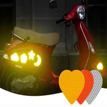 Креативные светоотражающие ленты в форме сердца Предупреждение ющие светоотражающие наклейки для автомобиля, украшения для электровелосипеда, изготовленные из 3M материалов