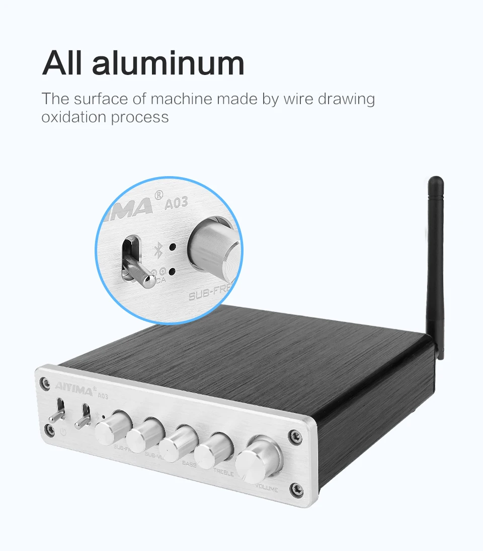 AIYIMA TPA3116 Bluetooth 2,1 канальный усилитель HIFI усилитель звука аудио сабвуфер усилитель цифровой 50 Вт* 2+ 100 Вт