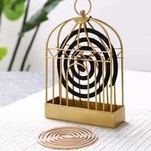 Птичья клетка дизайн Москитная Катушка металлическая железная безопасная горелка для сандалового дерева держатель для благовоний антимоскитная стойка для контроля тарелка-Кадило