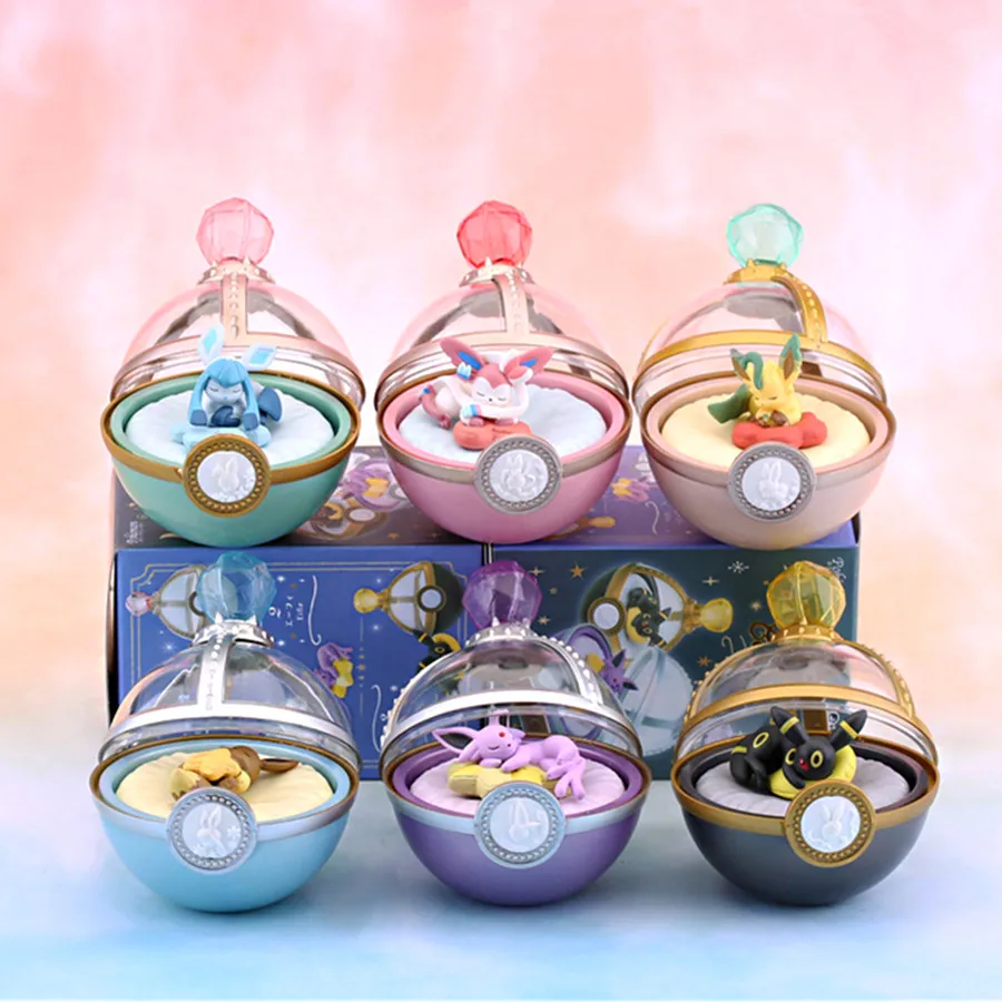 Genuine Pokemon Figures Blind Box Toys Pikachu Eevee Sleeping Position Starry Dream Series Anime Figure Model Dolls Toy | Игрушки и