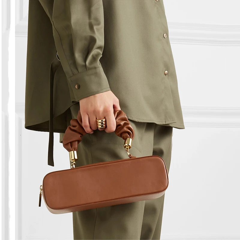 [BXX] Rectangular Pleated Women Handbag New Leather Shoulder Messenger Bags Luxury Designer Lady Crossbody Bag Bolsos HJ029