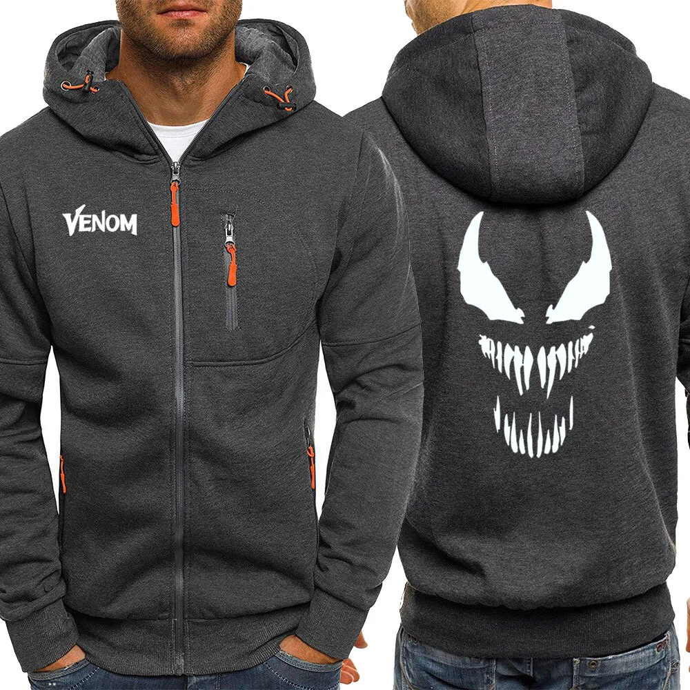 Beste Herfst 2019 Mannen Hoodie Venom Superheld Jassen Rits Streetwear Casual Jas Marvel Hooded Mannelijke Sweatshirts Fleece Jas Hoody