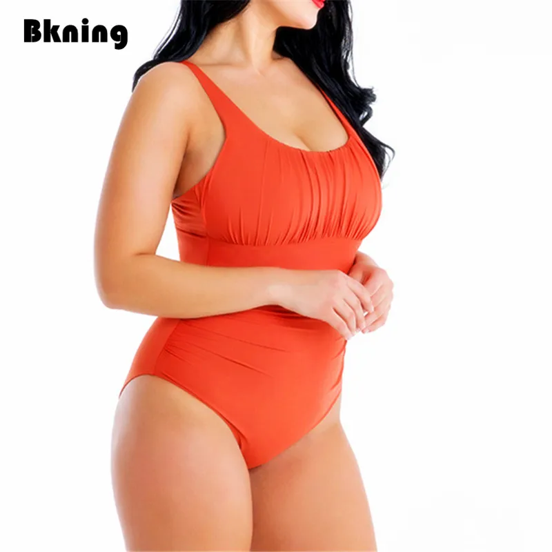 

4XL - 8XLL Swimsuit Large Size One-Piece Suits Woman 2020 Swimsuits Plus Monokini Fat Big Breast Swimwear Solid Bathing Suit 6XL