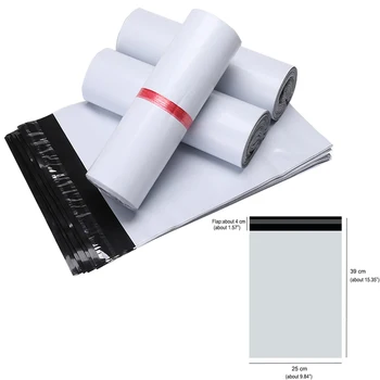 

25X39cm White Poly Mailer Envelopes Shipping Bags with Self Adhesive Waterproof Tear-Proof Postal Storage Bags 25/50/100pcs