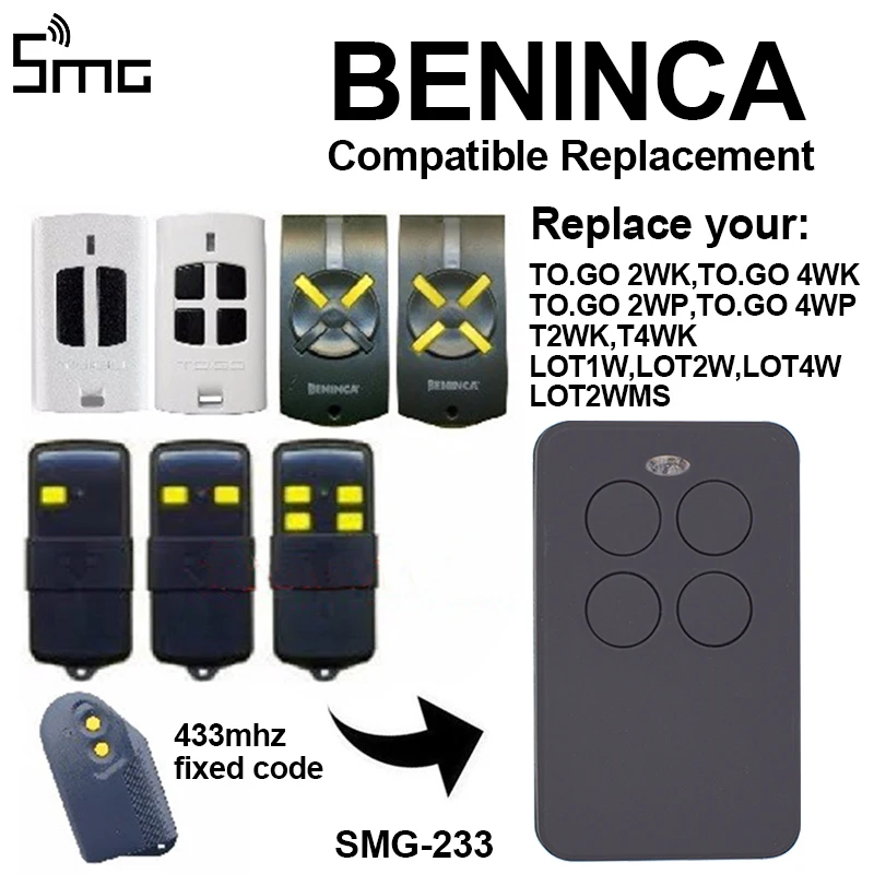 

BENINCA remote garage universal garage door remote control BENINCA gate door control fixed rolling code 433.92mhz garage command