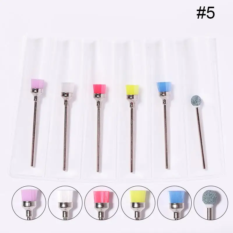 6pcs 5 KALIBUR 30 шт. сверла для ногтей, электрический сверлильный станок для ногтей, набор силиконовых керамических фрез для удаления УФ-геля - Цвет: 6pcs 5