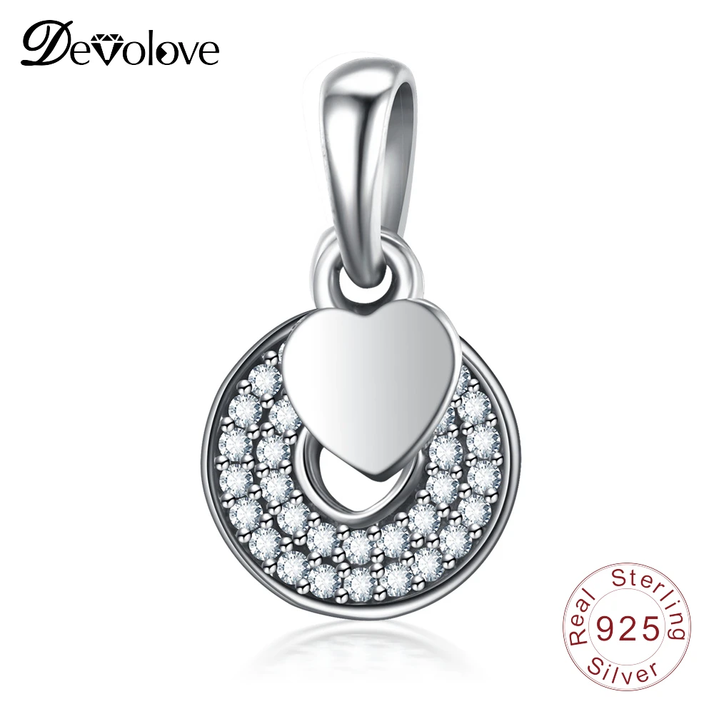 

Devolove Authentic 925 Sterling Silver Love Heart Charm fit Original Bracelets Fashion Dangle Pendant Jewelry Gift PSMB0942