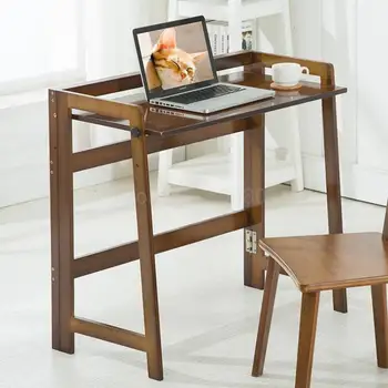 

Desktop Contemporary And Contracted Nanzhu Dormitory Folding Computer Desk Writing Office Household Solid Wood Desk Table