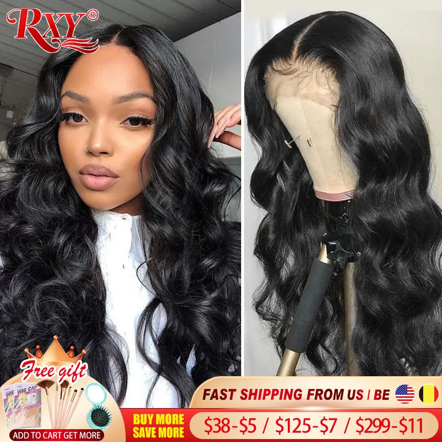 RXY de la onda del cuerpo de la peluca con malla Frontal 250 de densidad frente de encaje pelucas de cabello humano Remy cierre peluca 360 peluca Frontal de encaje para las mujeres de cabello humano